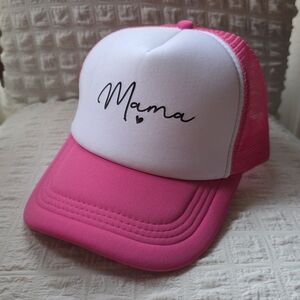 Pink and White 'Mama' Trucker Hat
